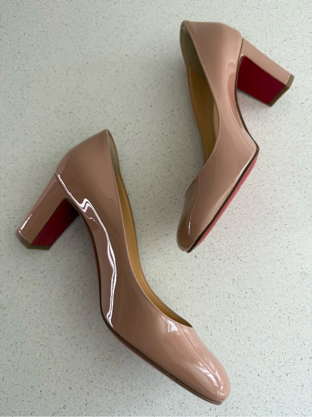 CHRISTIAN LOUBOUTIN Cadrilla Patent leather Block-Heel 70mm Pumps